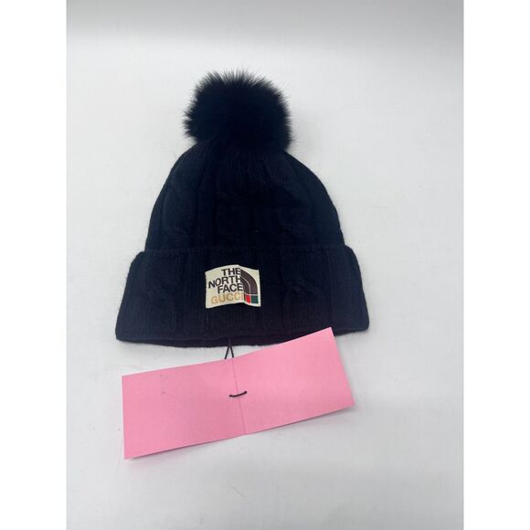 The North Face Gucci Knit Beanie Winter Hat With Tags - Black Hats main image 6